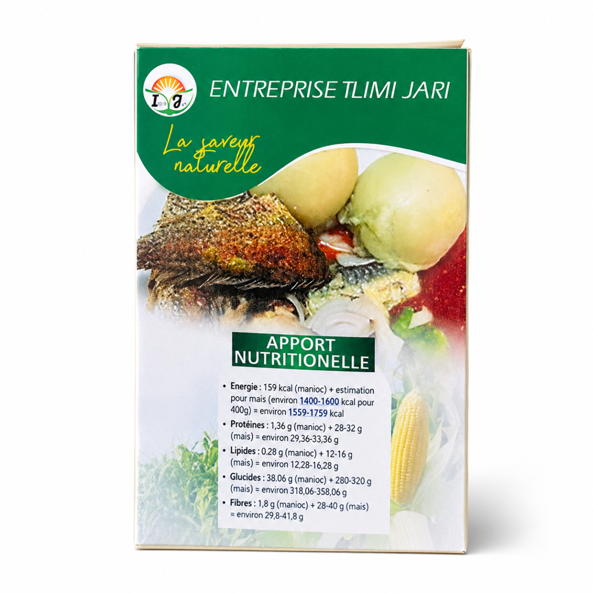 Arrière emballage farine de Doukounou 500g Entreprise Ilimi Jari