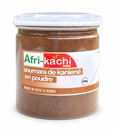 Conditionnement de Soumara de Kaniéné en poudre, néré fermenté, 250 g.