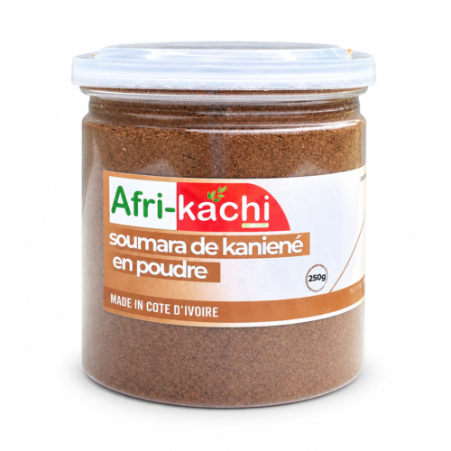 Conditionnement de Soumara de Kaniéné en poudre, néré fermenté, 250 g.